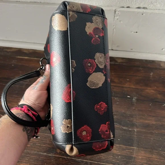 Coach Handbag Purse Leather Floral Print - Picture 5 of 7